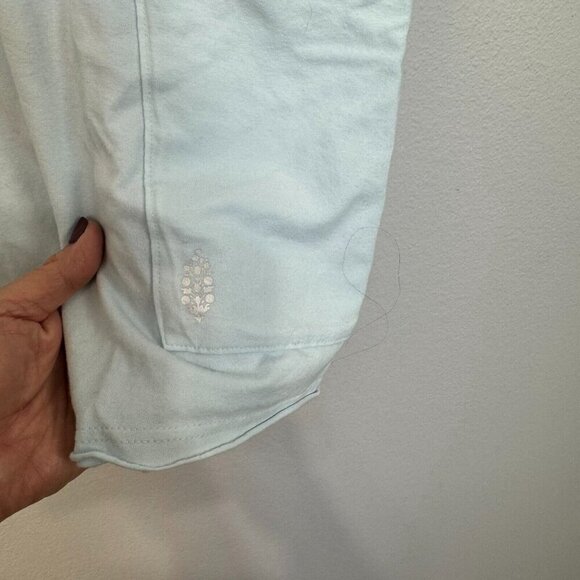 Free People Hot Shot Women's Tee Romper Relaxed Fit Short Sleeve Light Blue Sz S - Picture 7 of 11